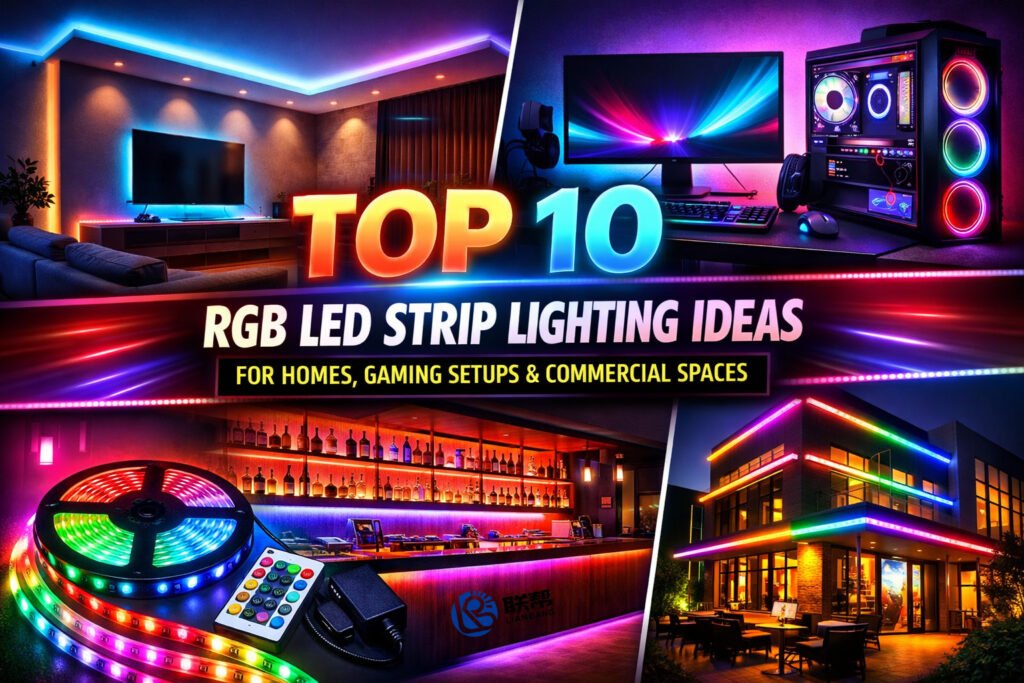 Top 10 RGB LED Strip Lighting Ideas for Homes, Gaming Setups, and Commercial Spaces